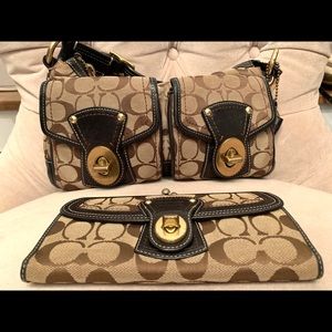 Coach authentic handbag and matching wallet